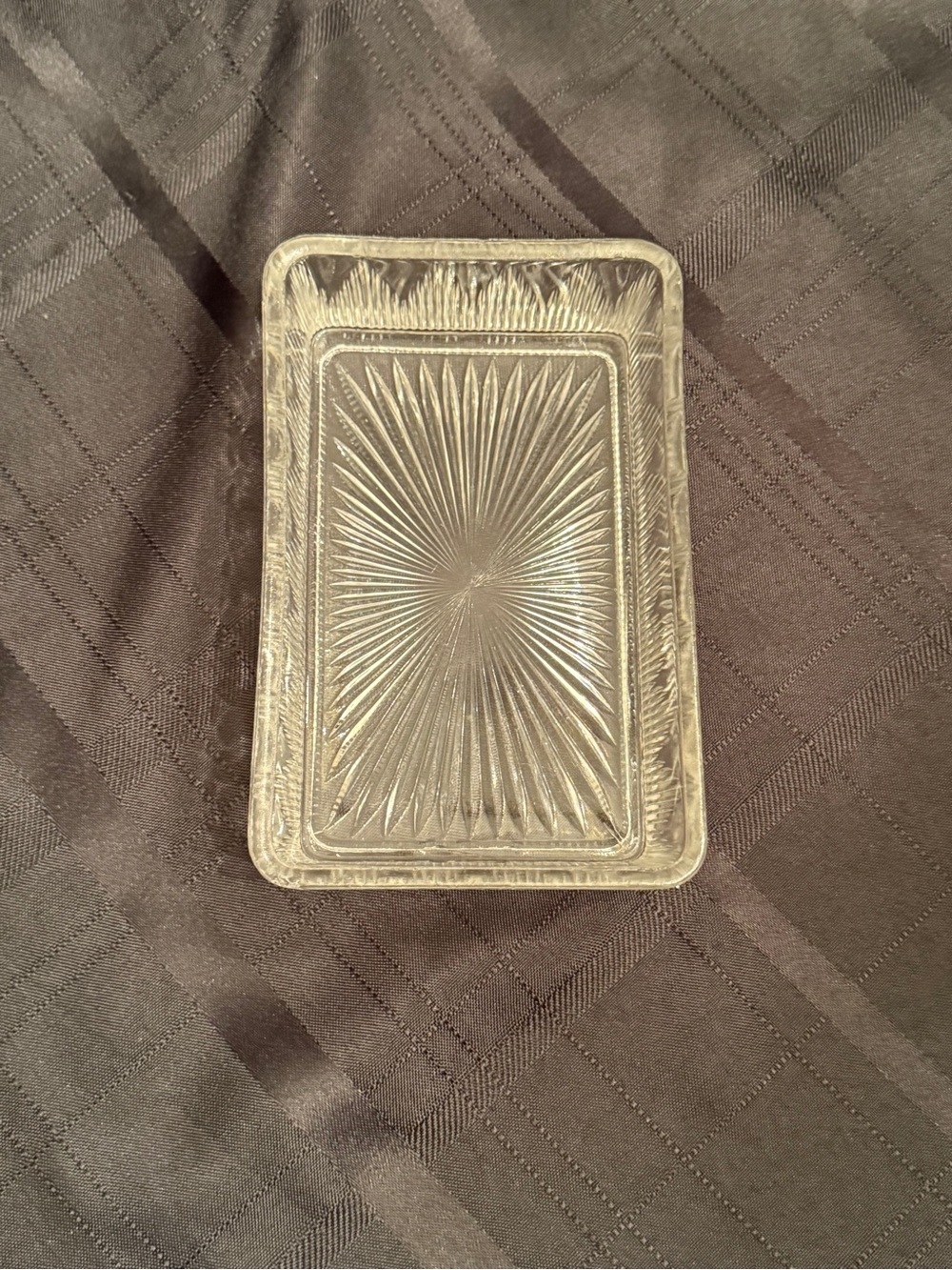 Vintage Federal Glass Windsor Clear Pressed Glass Trinket Tray 7x5